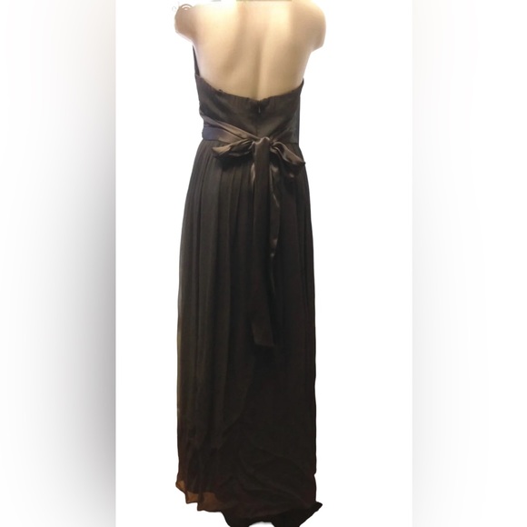 Maggy London Brown Cocktail Party Dress 8 Silk Chiffon Halter Top Empire Waist - Picture 3 of 8